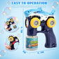 Shark Bubble Machine Gun,Bubble Blaster, LED Lights &2 Bubble Solution,Blue
