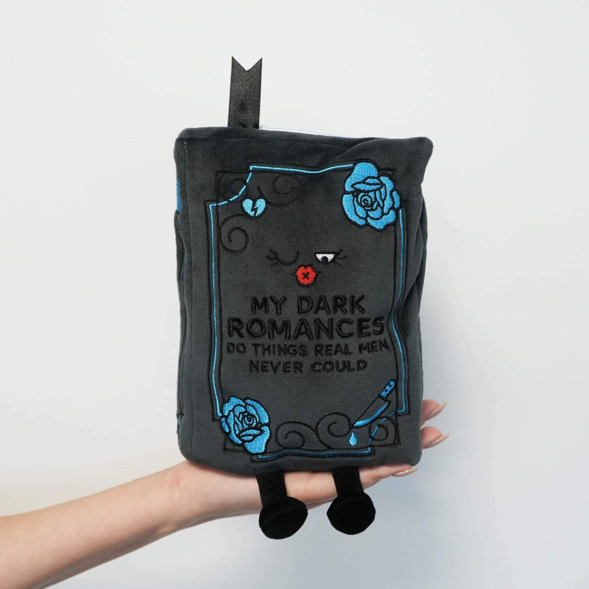 Punchkins Book Plushie - My Dark Romances Do Things Real Men Never Could, Gift for Book Lovers, Silly Plush Toy for Gifting
