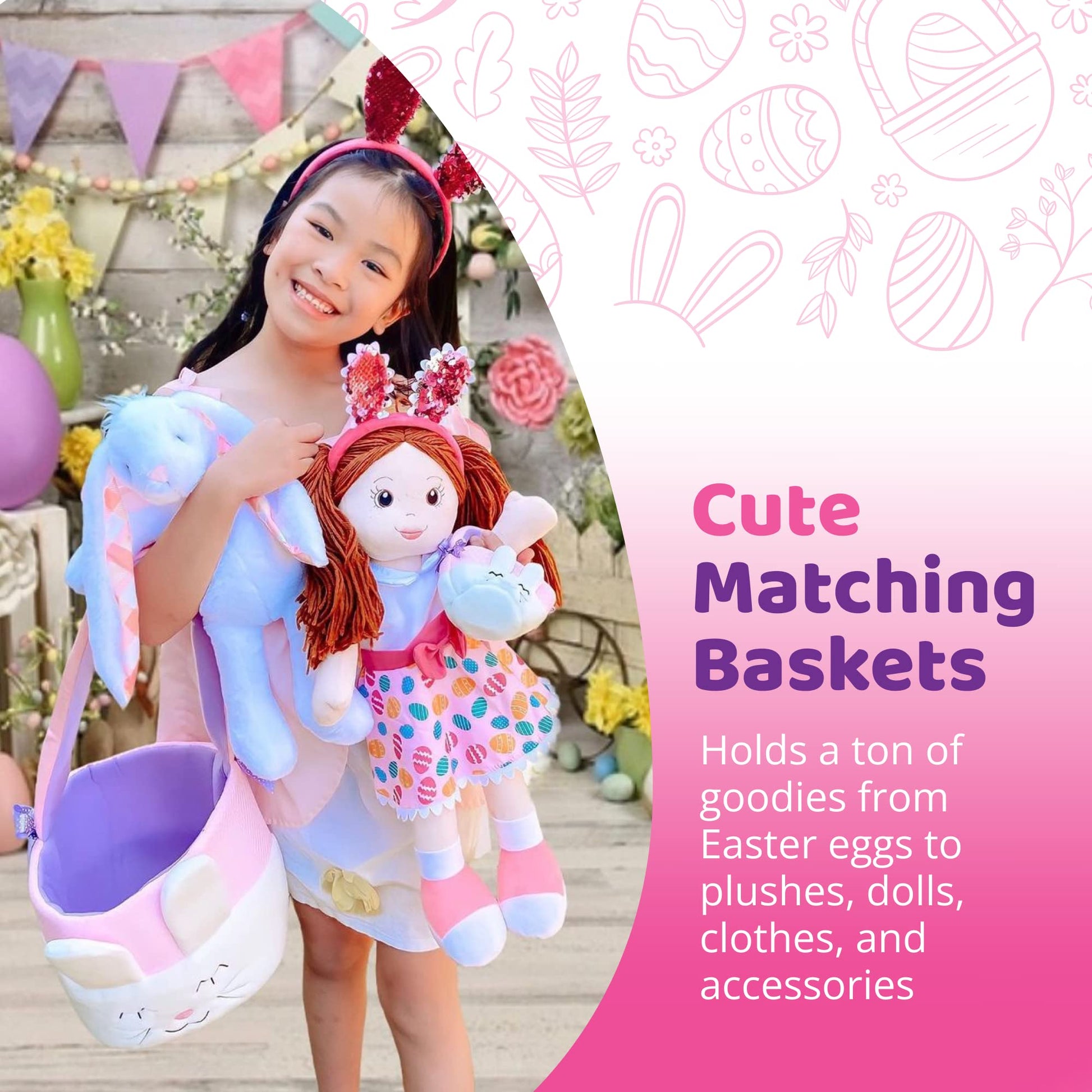 Playtime by Eimmie Doll Clothes & Accessories Set, Easter Holiday Dress with Matching Accessories, Fits American, Generation, & Similar 18-Inch Dolls