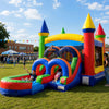 TentandTable Kids Inflatable Bounce House with Water Slide, Rainbow