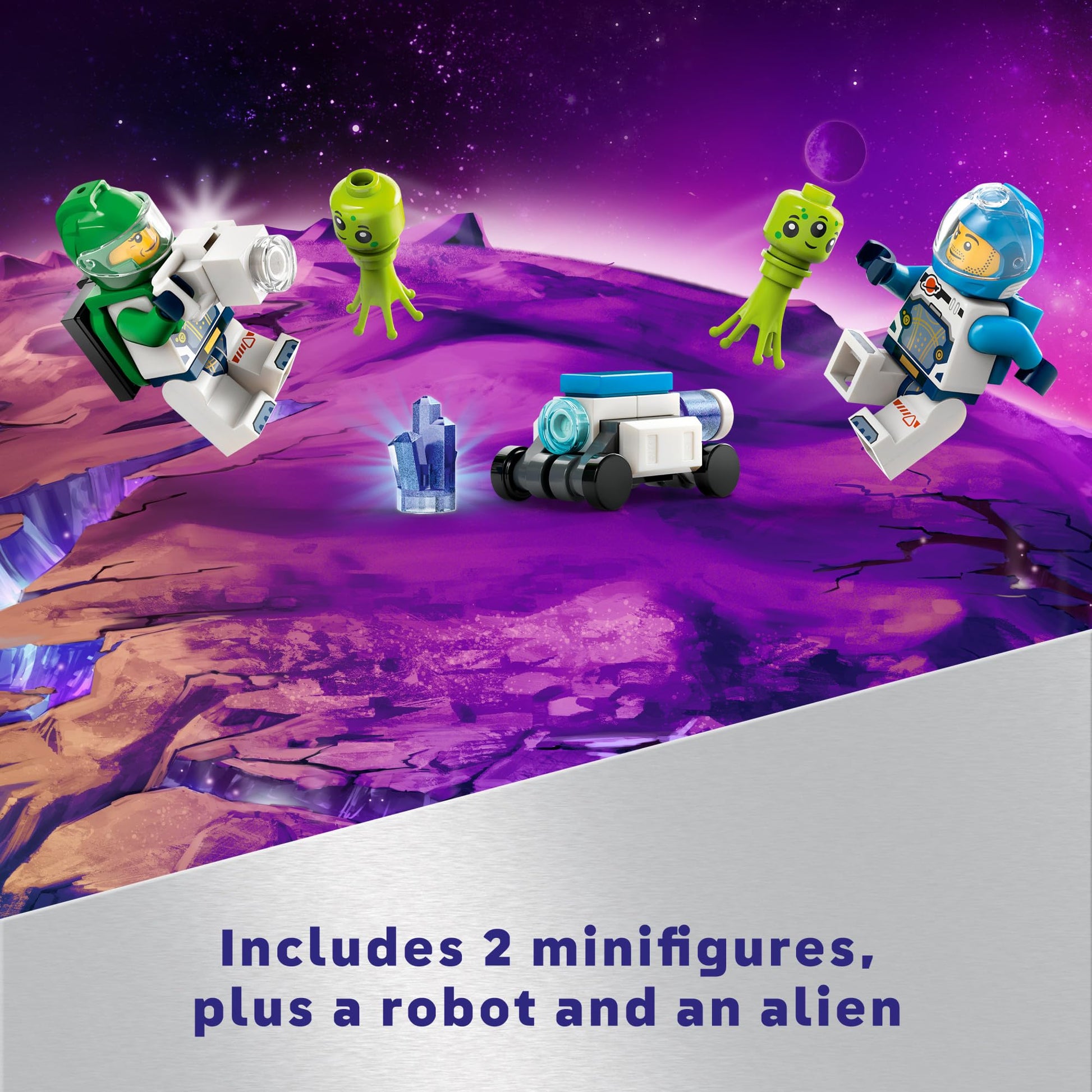 LEGO City Space Explorer Rover and Alien Life Toy, Space Gift for Boys and Girls Ages 6 and Up with 2 Minifigures, Robot and Extraterrestrial Figures,