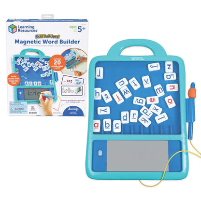 Learning Resources Skill Builders Magnetic Word Builder, Learn to Read, Phonetic Alphabet, Puzzle Board, ABC Kids Games, Sensory Board For Kids, Fine