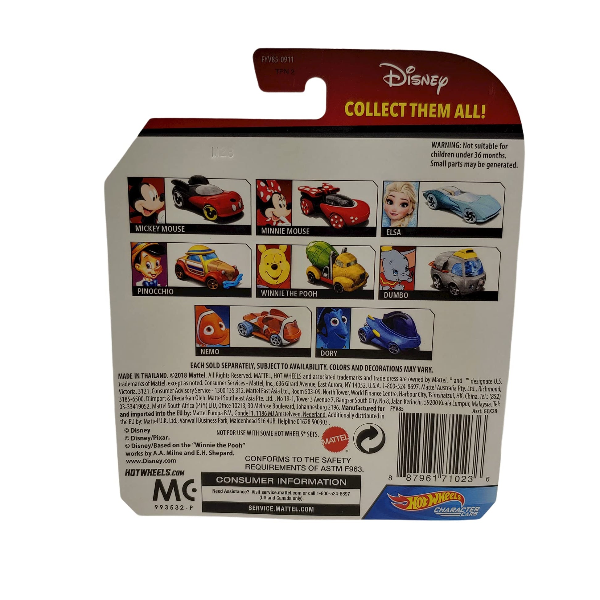 Hot Wheels Character Cars Pinocchio