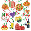 Italian Party Decorations Italian Hanging Swirls Italian Decorations Party Theme Italy Ceiling Decor