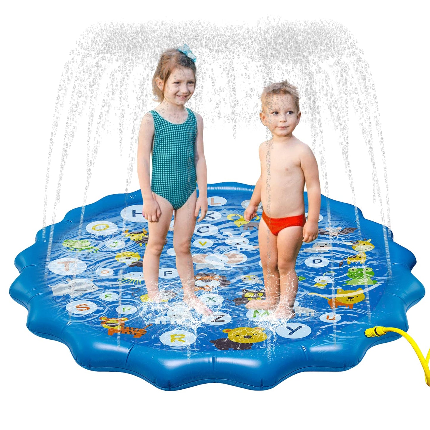 Splash pad for Kids, Arfbear 67" Kiddie Pool Splash Pads for Toddlers 3-16 Summer Outdoor Water Spray Play Mat Wading Pool Inflatable Baby Kids Water
