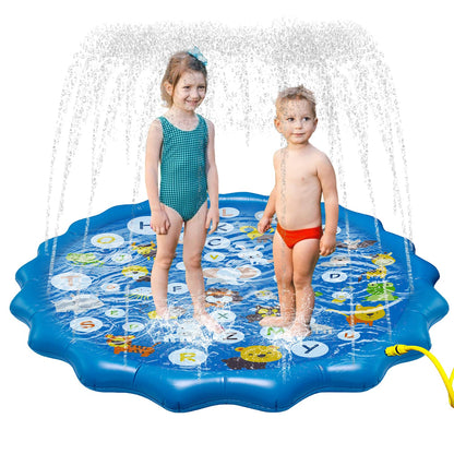 Splash pad for Kids, Arfbear 67" Kiddie Pool Splash Pads for Toddlers 3-16 Summer Outdoor Water Spray Play Mat Wading Pool Inflatable Baby Kids Water