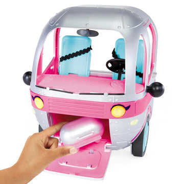 LOL Surprise Glamper - Metallic Silver, Fashion Camper Deluxe Doll Playset, 55+ Surprises, Fully Furnished, Working Lights and Sounds, Gift for Kids