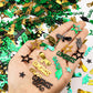 Green Gold and Black Graduation Confetti 2026, 1000 Pcs Congrats Grad Confetti Class of 2026 Party Table Centerpiece for 2026 Graduation Party