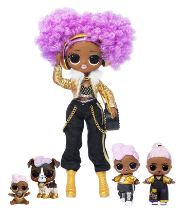 L.O.L. Surprise! 423133-INT LOL Exclusive OMG D.J. Family Pack-45+ Surprises Including Limited Edition Doll & Pet-with Fashions, Accessories, &