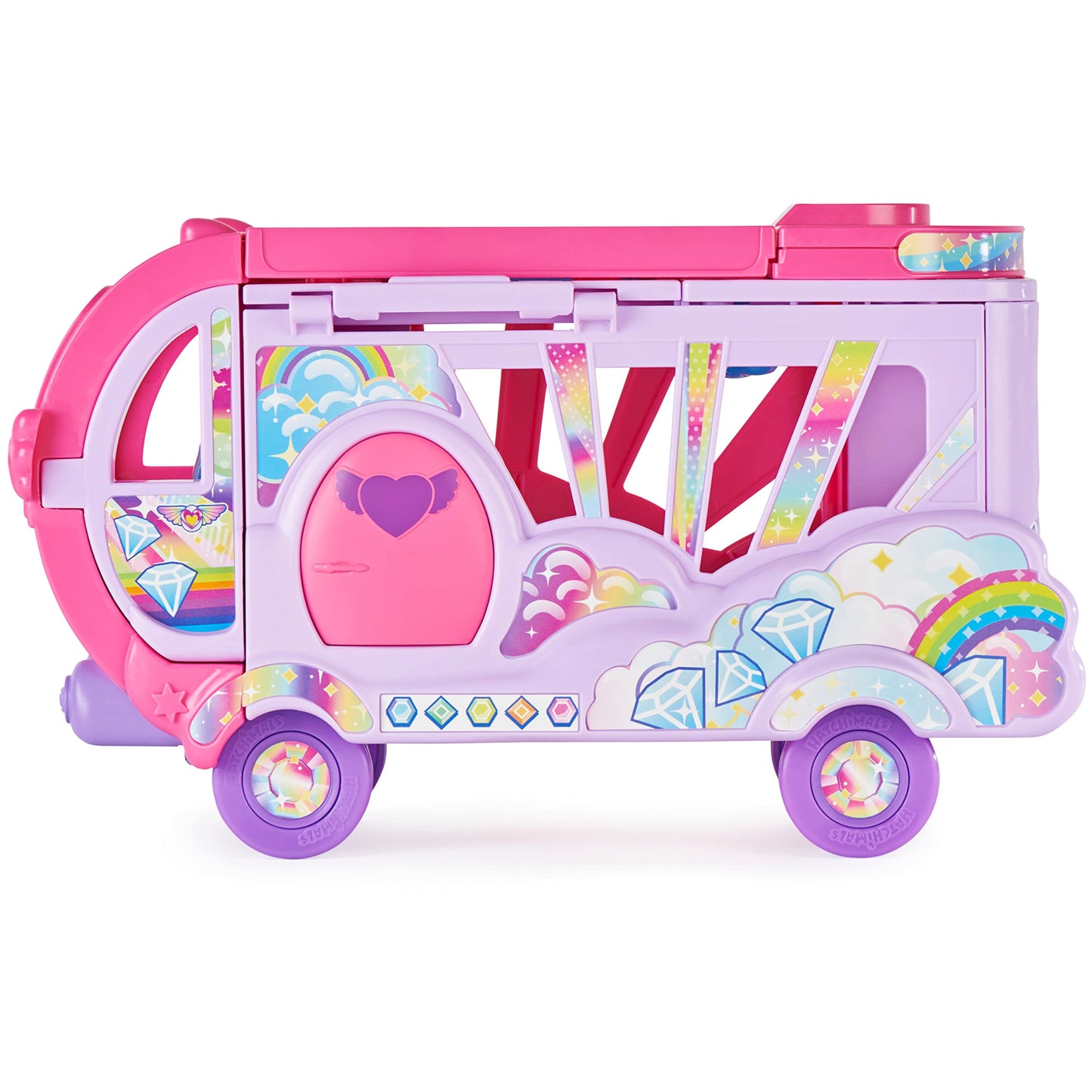 HATCHIMALS - Surprise Family Rainbow Camper Car Playset - Transformable Camper Van for New Adventures with Collectable Hatchimals Figures - Family