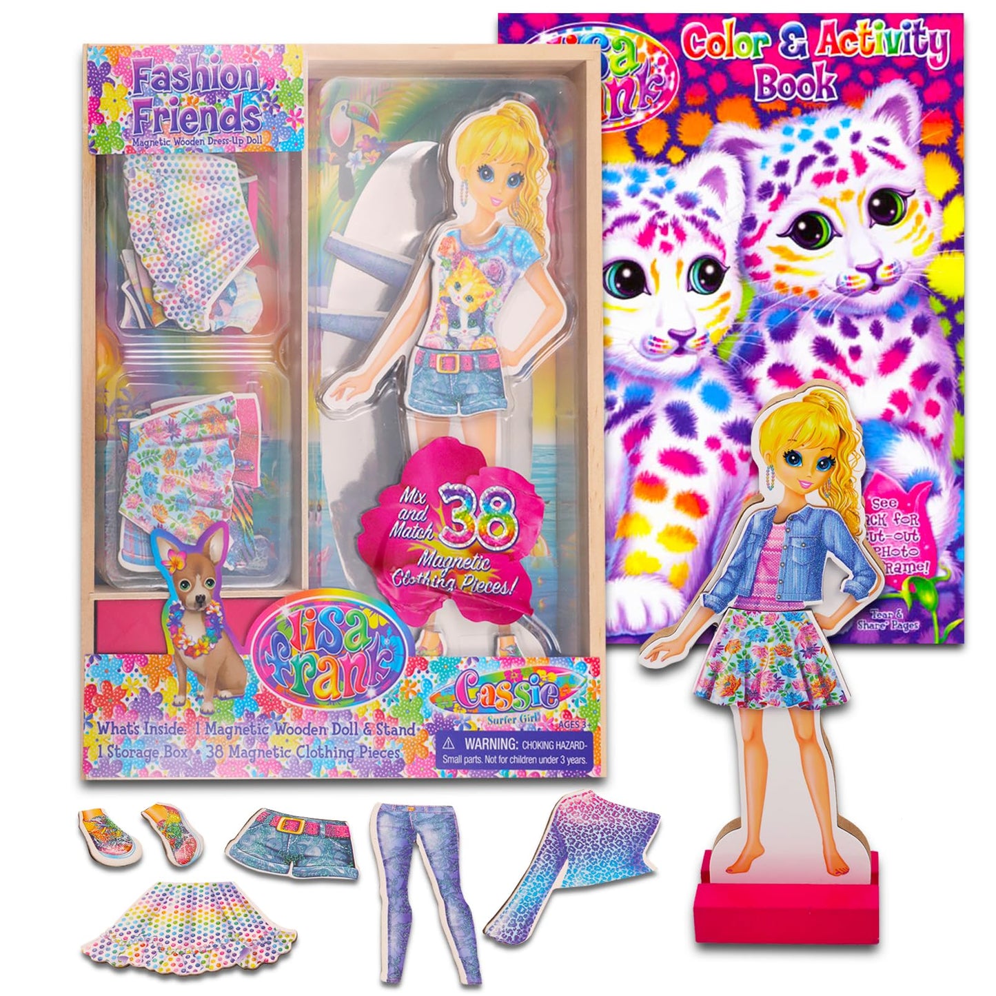 Bendon Inc. Lisa Frank Toys Activity Set - Ultimate Lisa Frank Party Pack with Lisa Frank Dolls, Games, Puzzles, Coloring Activities for Kids Adults