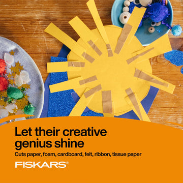 FISKARS® Magic Morph Kids Scissors - Image Moves when Tilted - Pointed-tip for Ages 4+ - Fun T-Rex Design - Back to School Supplies