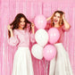 Pastel Pink and Silver Foil Fringe Curtains - 4 Pack Party Backdrop Decorations for Birthday, Bachelorette, Valentine's Day Celebrations