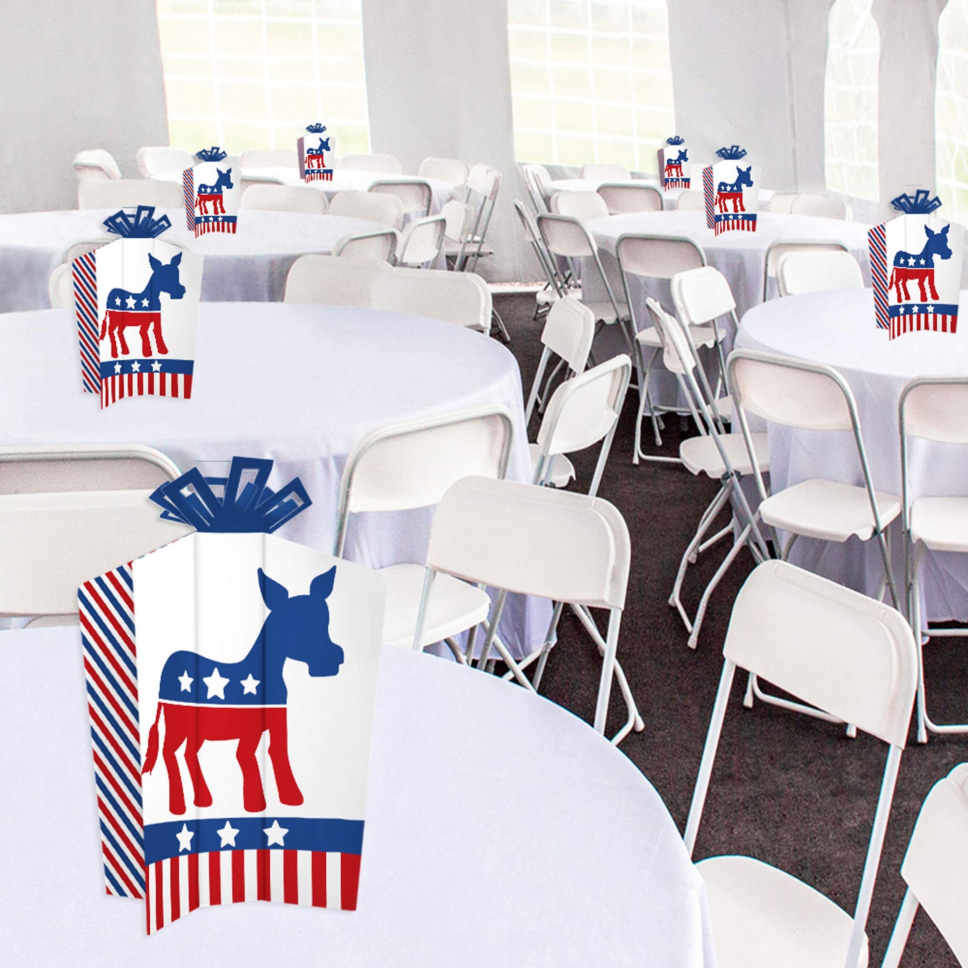 Big Dot of Happiness Democrat Election - Table Decorations - Democratic Political Party Fold and Flare Centerpieces - 10 Count