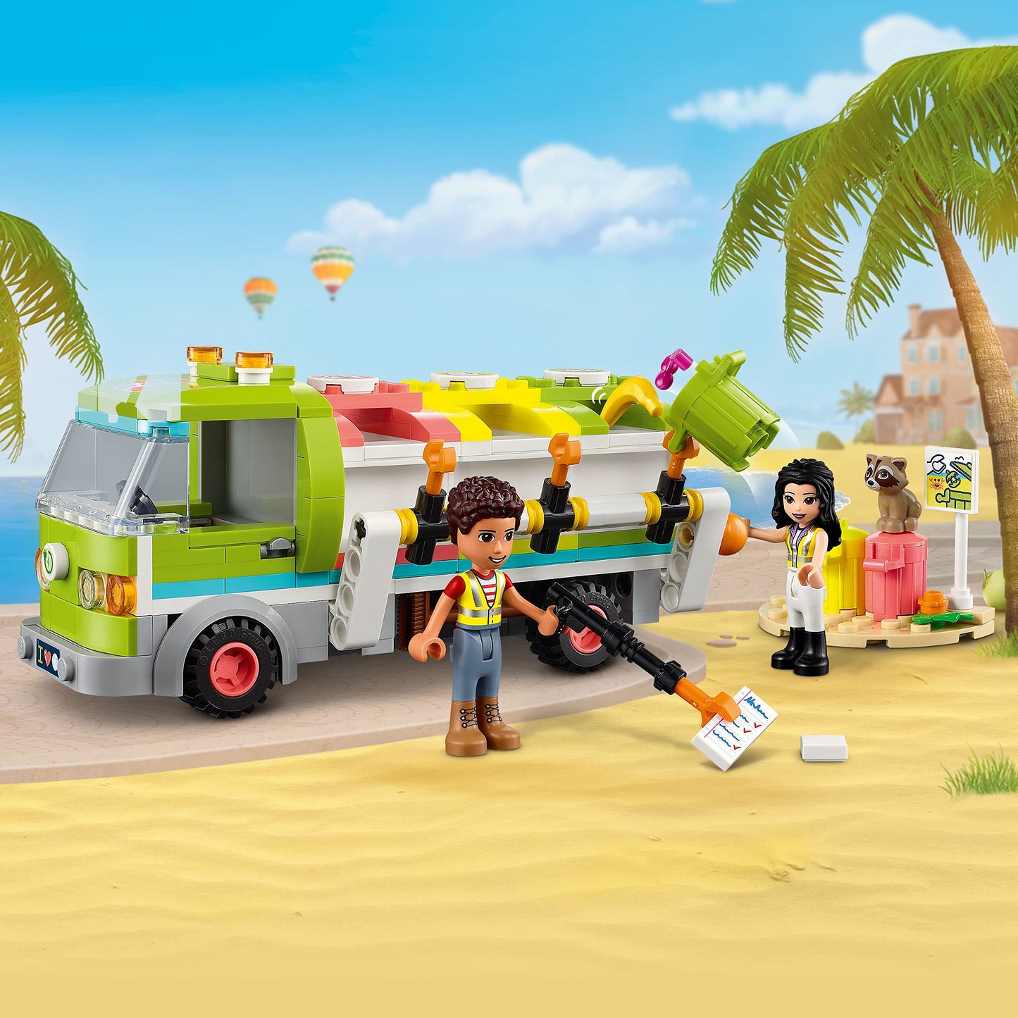 LEGO Friends Recycling Truck Toy 41712 - Set Includes Garbage Sorting Bins, Emma and River Mini Dolls, Educational Learning Toys for Kids 6+ Years