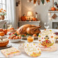 150 Pcs Thanksgiving Plates and Napkins Sets - Happy Thanksgiving Round Tableware, Disposable Fall Turkey Give Thanks Paper Dinner Dessert Plates