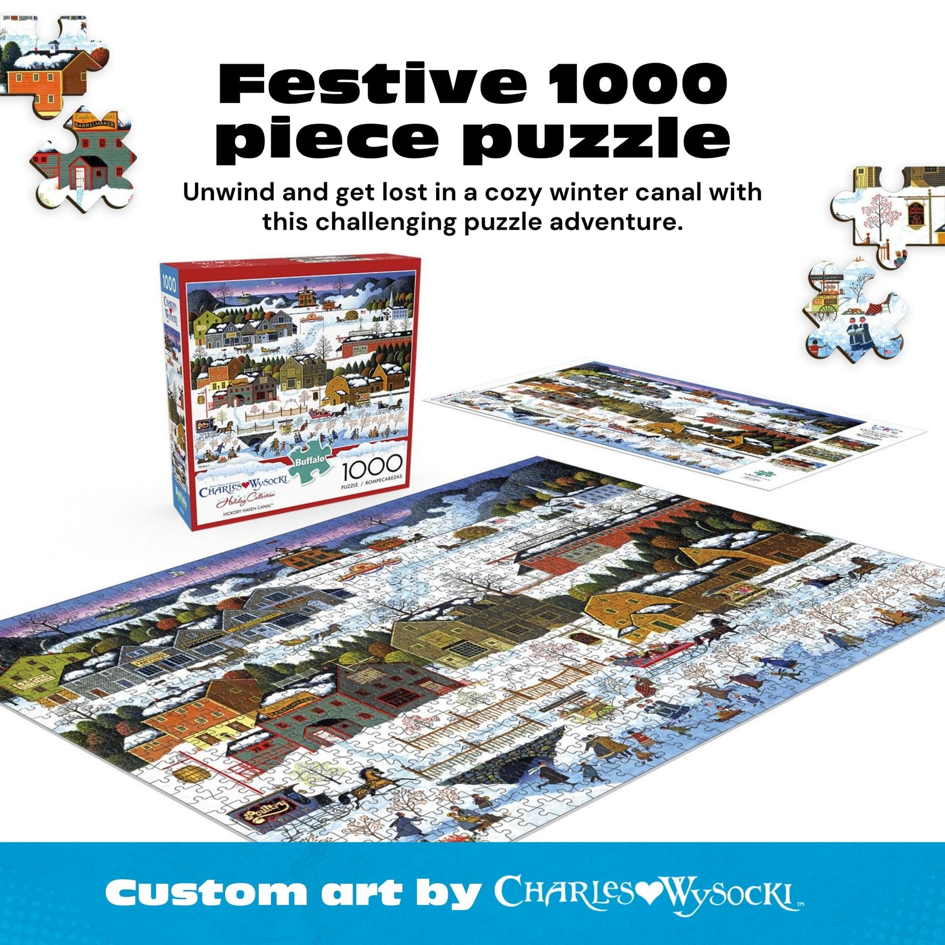 Buffalo Games - Charles Wysocki Hickory Haven Canal - 1000 Piece Puzzle