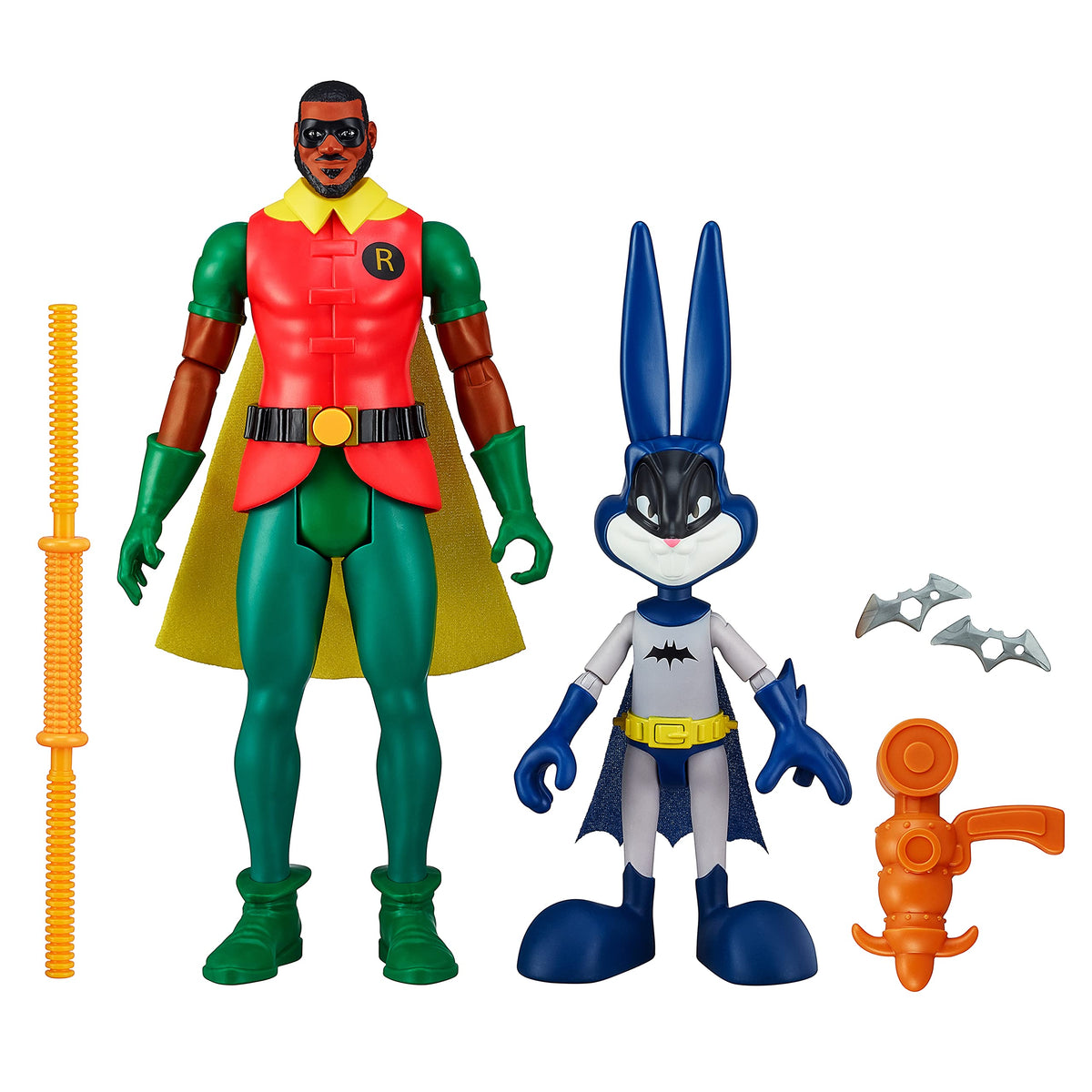 Oonies Moose Toys Space Jam: A New Legacy - Dynamic Duo - 12" Lebron James (Robin) & 9" Bugs Bunny (Batman), Multicolor, (14647)