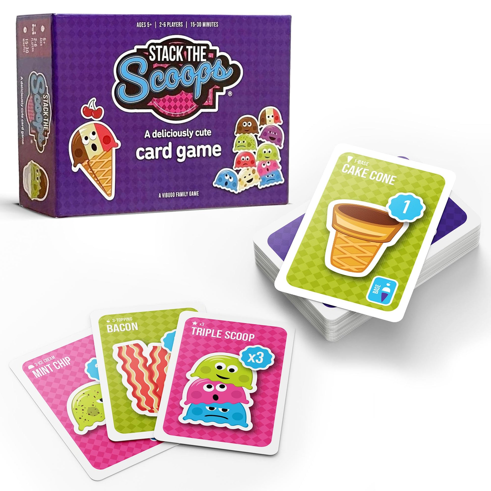 Stack The Scoops: Fun Family Ice Cream Game Perfect for Adults and Children Ages 6-12 (Standard Edition) - Fast and Cute Kid Card Games the Whole