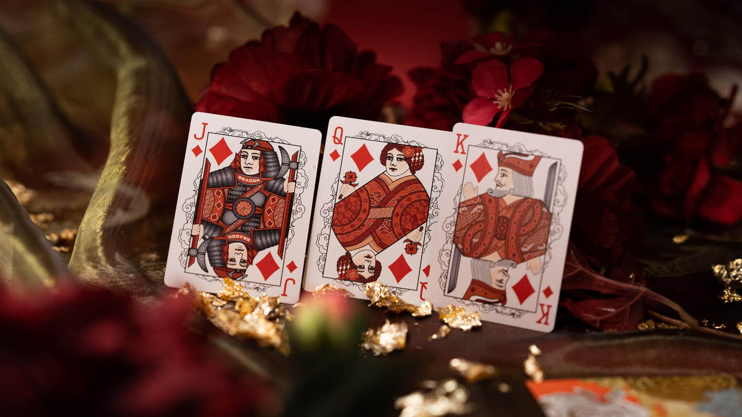 Bicycle Red Dragon Gold Foil Premium Playing Cards, 1 Deck