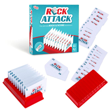 Point Games Rack Attack Strategy Board Game - Classic Sequencing & Number Card Game for Family Game Night - Ages 8+, 2-4 Players - Includes 4 Racks