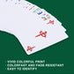 drizzle Poker Mahjong Playing Cards Table Game Chinese Blue and White Porcelain Design 144 Card Chips Set PVC Plastic Waterproof Portable Leisure Time