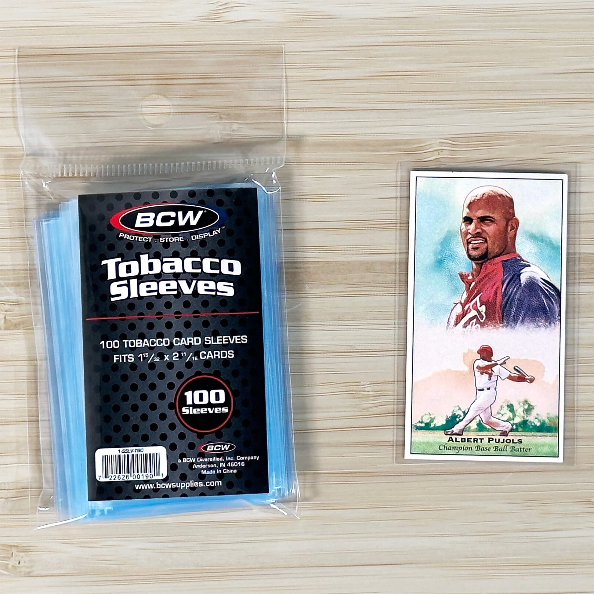 BCW Tobacco Card Sleeves | Acid-Free, Archival Quality Clear Polypropylene | 100 Sleeves per Pack | Fits Tobacco Topload Card Holder | Protect, Store