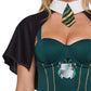 Dolls Kill Sly Wizard Costume by Trickz N’ Treatz - Women’s Corset Top with Striped Skirt, Cape Shrug & Wand, Green, XX-Large