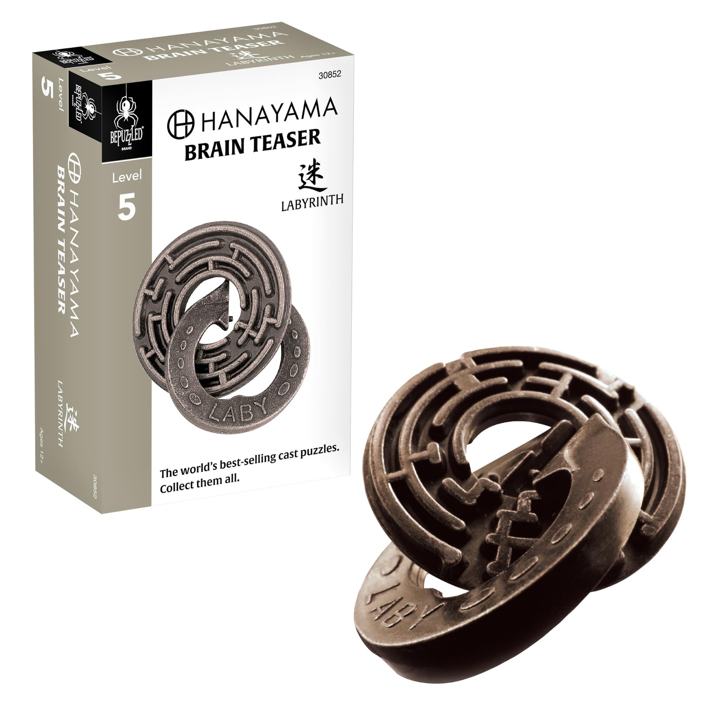 BePuzzled | Labyrinth Hanayama Metal Brainteaser Puzzle Mensa Rated Level 5, for Ages 12 and Up