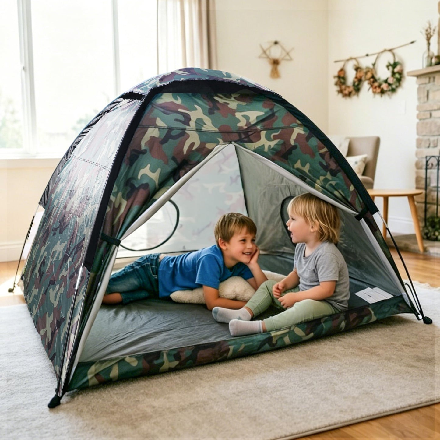 NARMAY® Play Tent Camouflage Dome Tent for Kids Indoor/Outdoor Fun - 60 x 60 x 44 inch