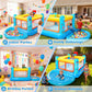AKEYDIY Bounce House for Kids 3-6, Indoor/Outdoor Inflatable Bouncy Castle with Removable Ball Pit, Hopscotch Game, Basketball Hoop & Air Blower
