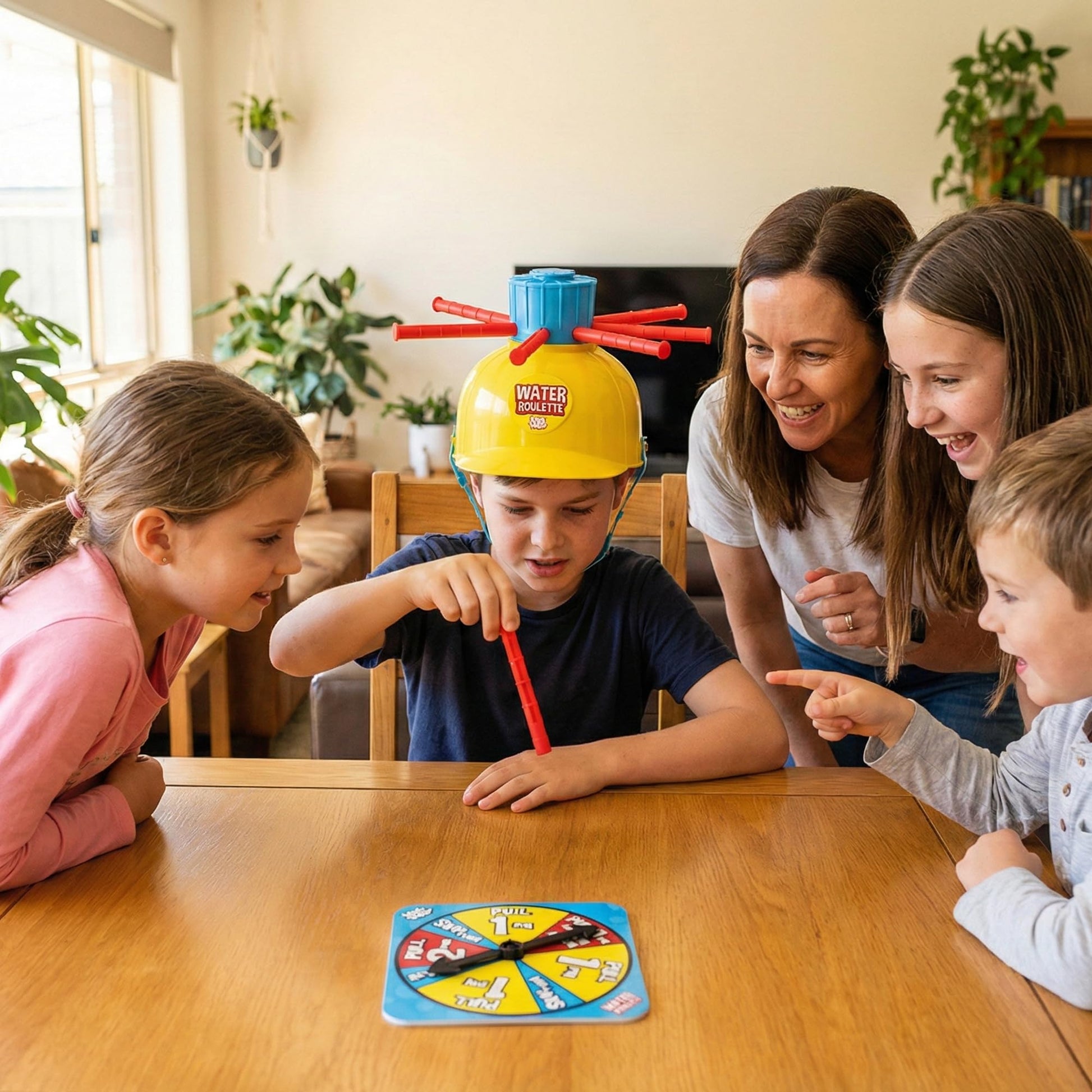 Zing Hog Wild Water Roulette Game: The Ultimate Suspense-Filled Water Challenge - Hilarious Fun Family Party Game with Adjustable Helmet, Rods,