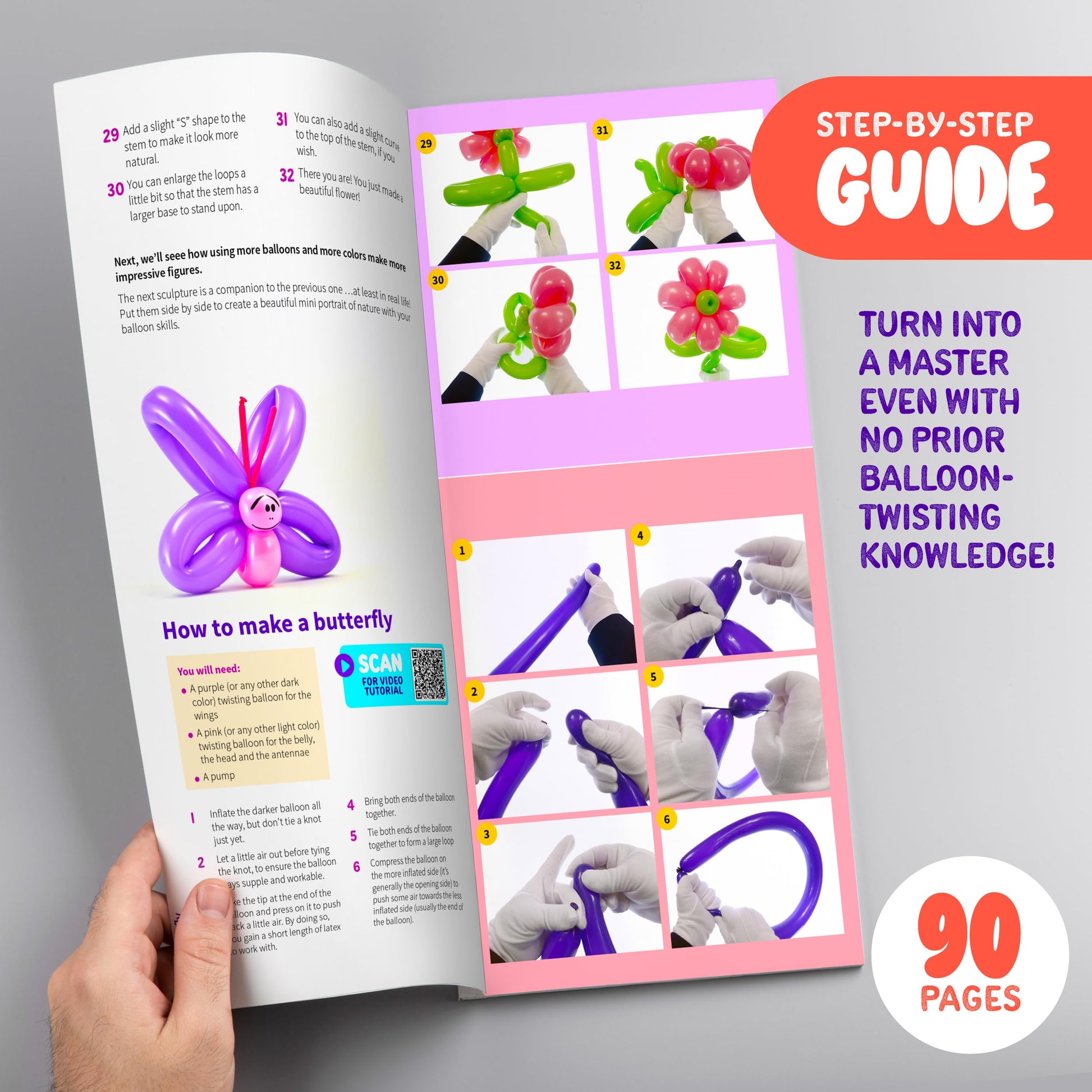 Dan&Darci Balloon Animal Twisting Kit with Pump for Kids - Boy & Girl Gift - Birthday Gifts for Girls and Boys - Arts and Crafts for Ages 8-12 - 6 7 8