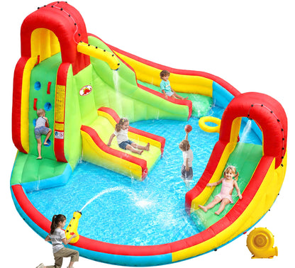 WELLFUNTIME Kids Inflatable Water Slide Park with Blower