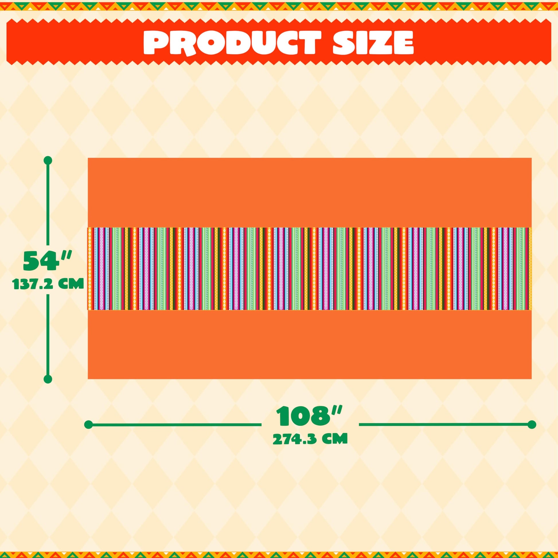 JOYIN 6 pcs Mexican Fiesta Tablecloth 54 x 108'' Party Plastic Tablecloth Striped Table Cover for Cinco De Mayo Decorations, Taco Night, Birthday
