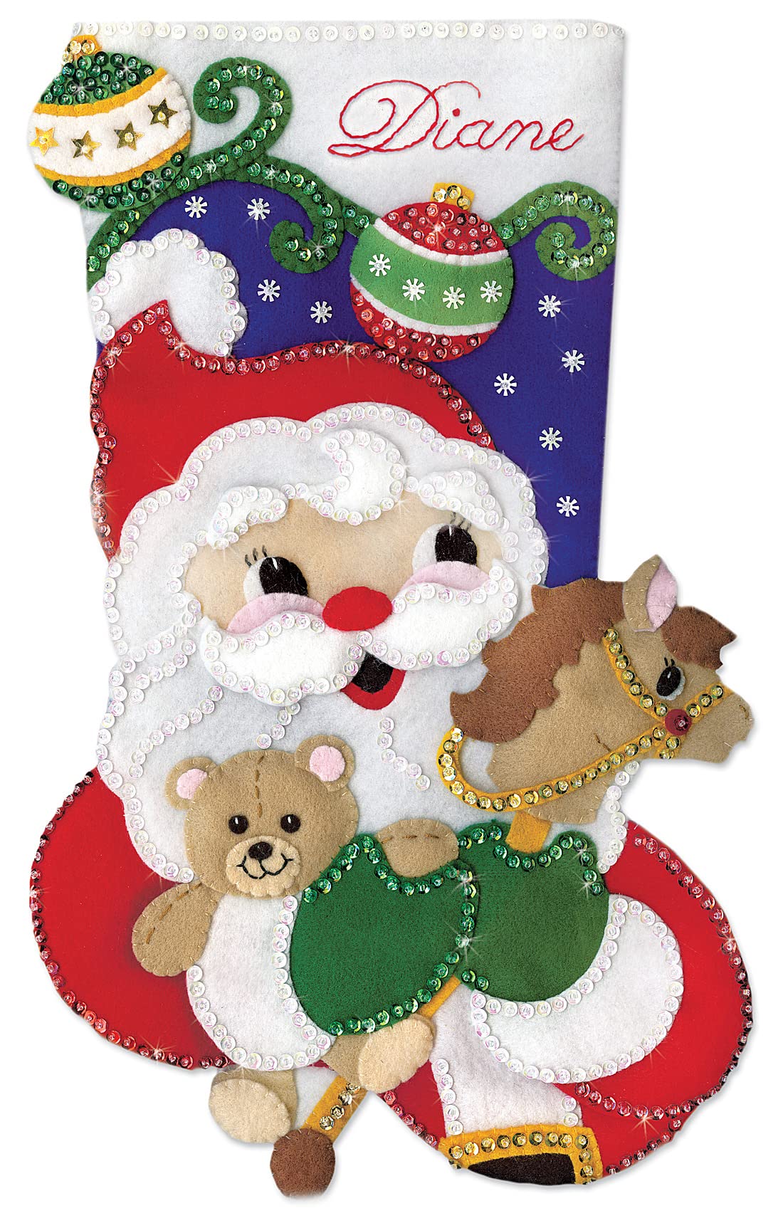 Santa and Toys Felt Stocking Kit