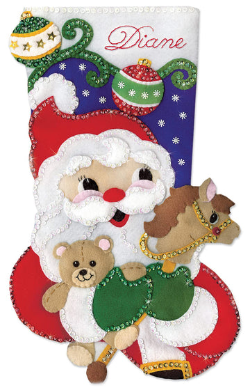 Santa and Toys Felt Stocking Kit