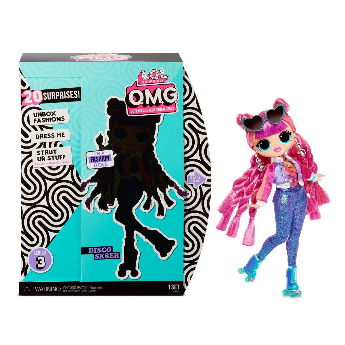 L.O.L. Surprise! O.M.G. Series 3 Roller Chick Fashion Doll with 20 Surprises