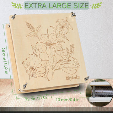 Rhykoka Large Flower Press,11x11 inch (28x28cm) 10 Layers Wooden Flower Pressing Kit for Adults with Storage Bag, Great Gift for DIY Flower Lovers