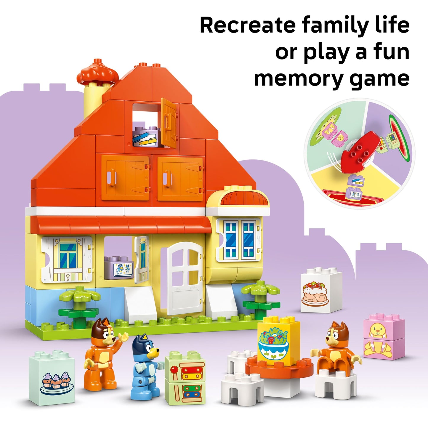 LEGO DUPLO Bluey: Bluey’s Family House with Memory Game - Toddler Toy for Kids Ages 3+ - Memory Game Playset Includes Bluey Figure - Preschool Toy