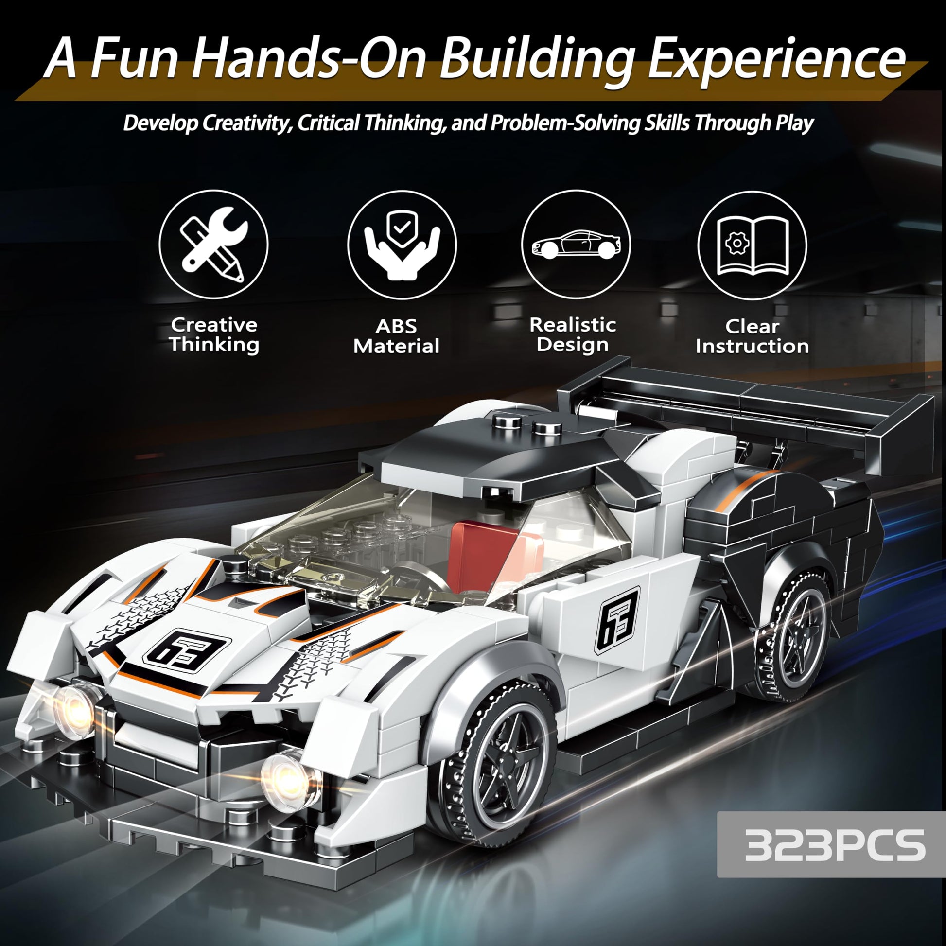 IBLOTIME Speed Champion Cars Building Sets Easter 323 PCS Supercar Style Race Car Model Kit Display Gift Christmas Birthday Ages 14+