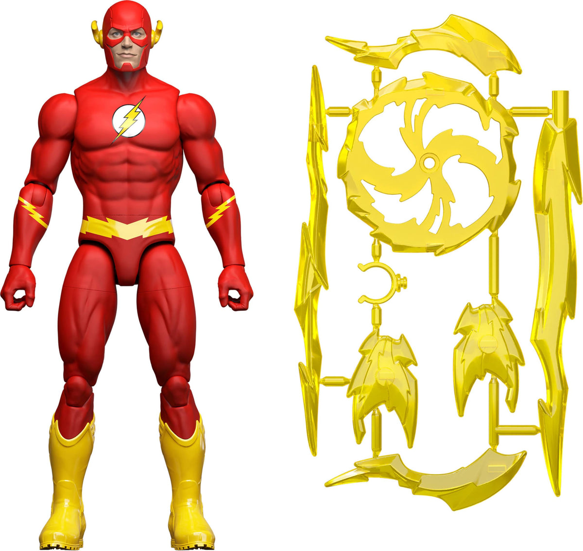 Mattel DC Premier 6.5 Inch The Flash Action Figure Series 1, Detailed Super Hero Design with 22 Articulations, Speed Effects & Lightning Bolts