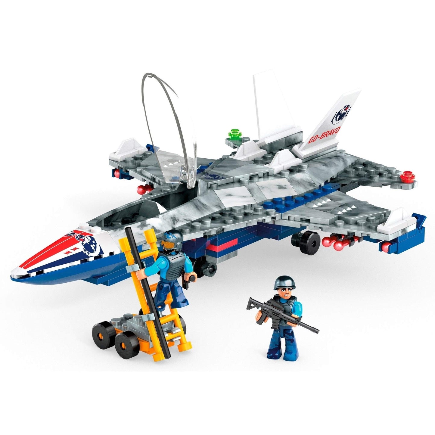 Mega Construx Fighter Jet Construction Set with character figures, Building Toys for Kids (223 Pieces)