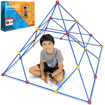 SNAPZ Ultimate Fort Builder Kit for Kids 8-12 - Sturdy Fort Building Kit for Kids 4-8 - Make & Build Ball & Stick Fort Set - Indoor STEM Tent Fort