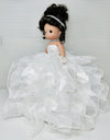 KINNEX COLLECTIONS SINCE 1997 17" Quinceañera Centerpiece Doll - Ruffled Gown, Mis Quince Años Table Decoration & Keepsake ARC8421-1R (White)