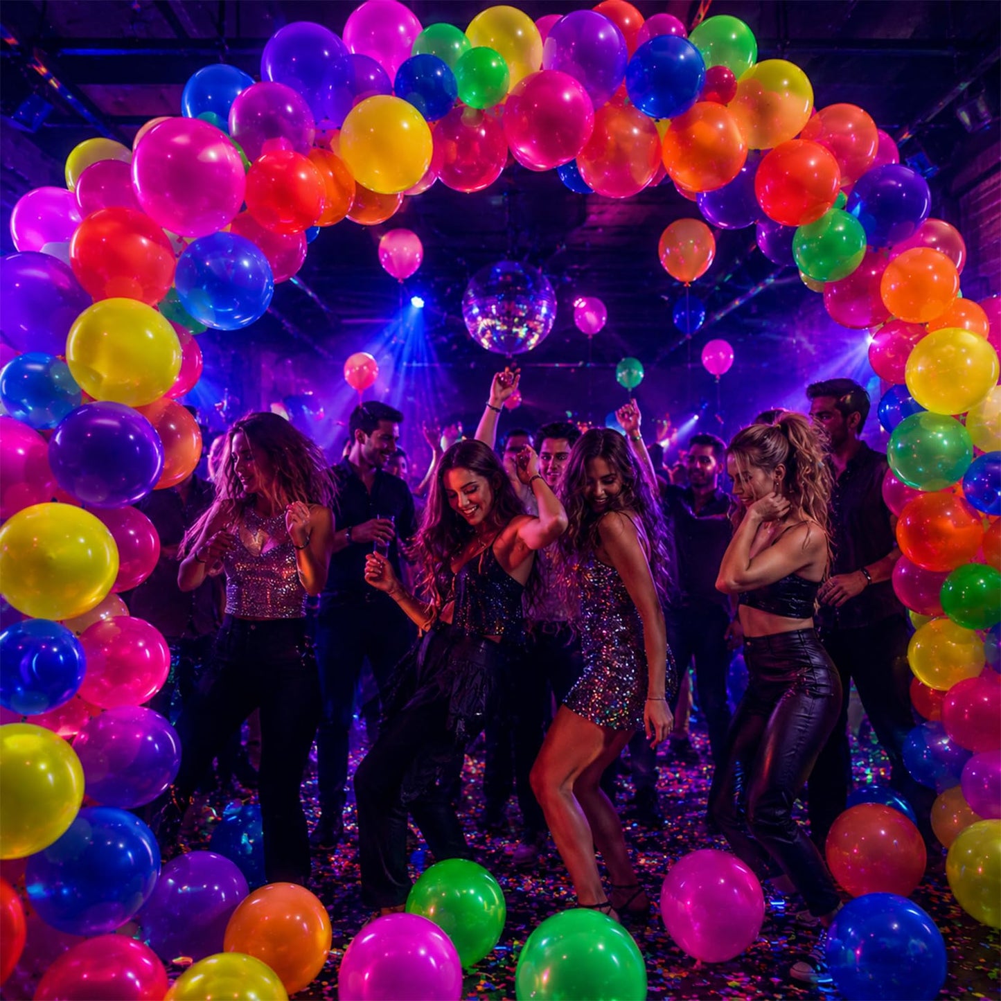 100 Pcs UV Neon Balloons, Neon Glow Party Balloons UV BlackLight Balloons glow in the dark party supplies for Birthday Decorations Wedding Glow Party