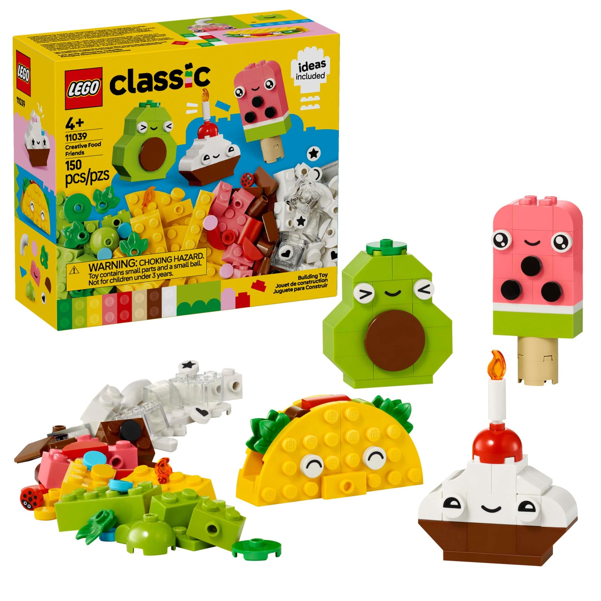 LEGO Classic Creative Food Friends Building Toy Set - Pretend Play Food for Kids, Boys and Girls, Ages 4+ - Learning and Educational Toy for Preschool