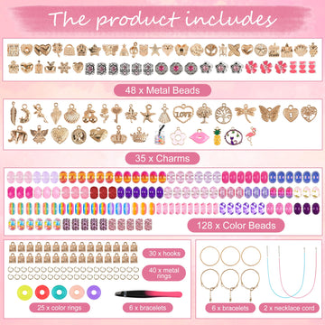 Uniartfy Charm Bracelet Making Kit, 305 Pieces Jewelry Making Kit Supplies for Girls 8-12, Birthday Gifts, DIY Arts Crafts for Teens Women Kids Ages 5