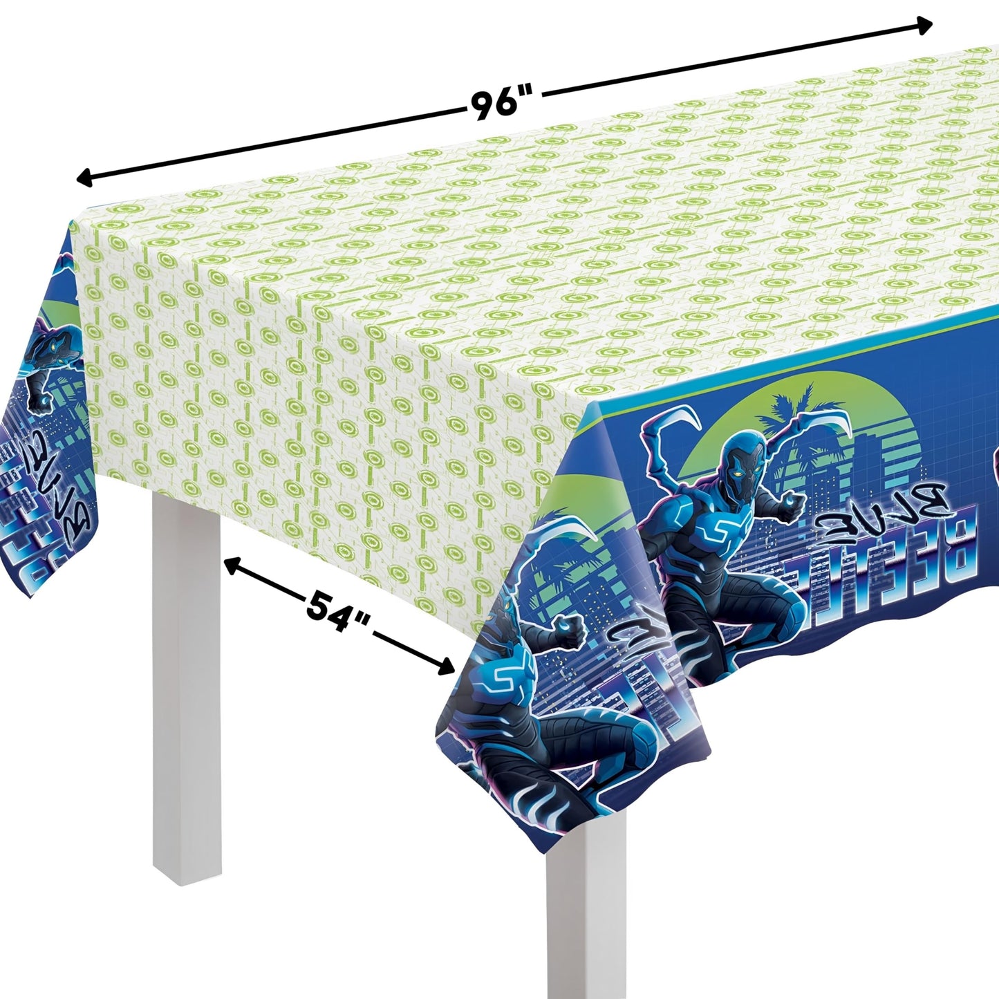 Adorable Multicolor Plastic Blue Beetle Table Cover - 54" x 96" (1 Pc.) - Fun & Unique Designs, Durable & Disposable - Perfect for Kids Parties
