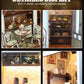 KOLOTESAME Coffee Shop Book Nook Kit, DIY Miniature House 3D Wooden Puzzle with LED Light, Bookshelf Insert Decor Tiny Dollhouse Building Kit